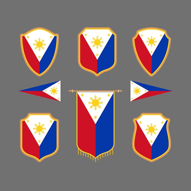 Set of flat philippines flags