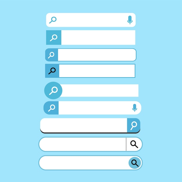 Vector set of flat seacrh bar vector