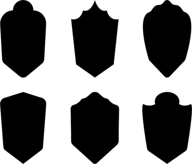 Vector set of flat shields black color vector