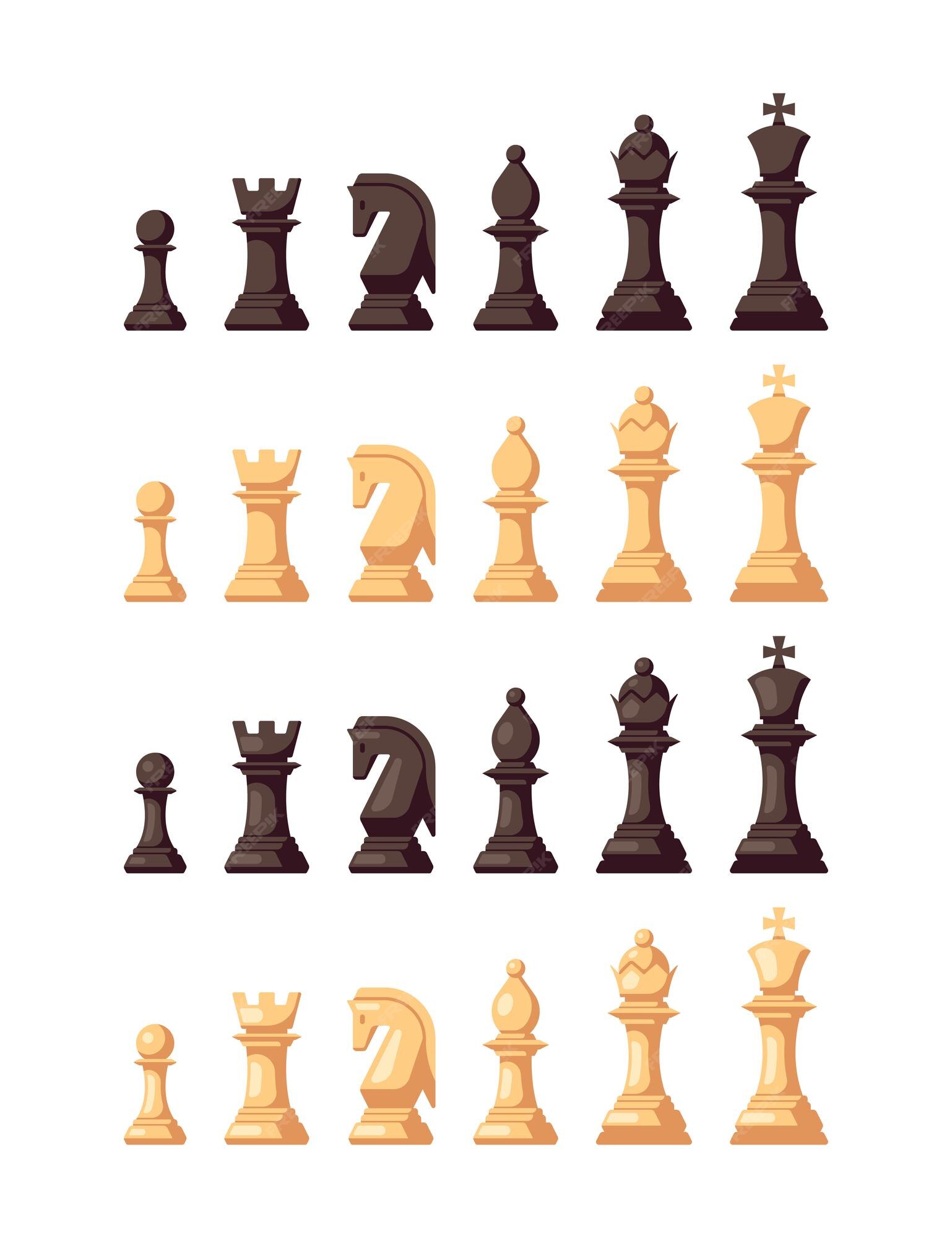 Chess pieces line collection. Chess game icon set. Simple flat set