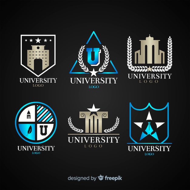 Vector set of flat university logos