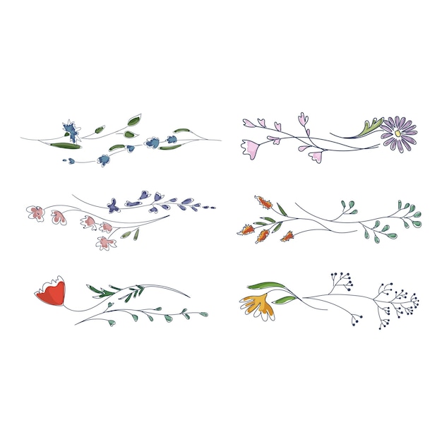 Vector set flora ornamenten