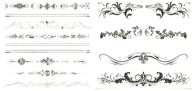 Set of floral design of dividers