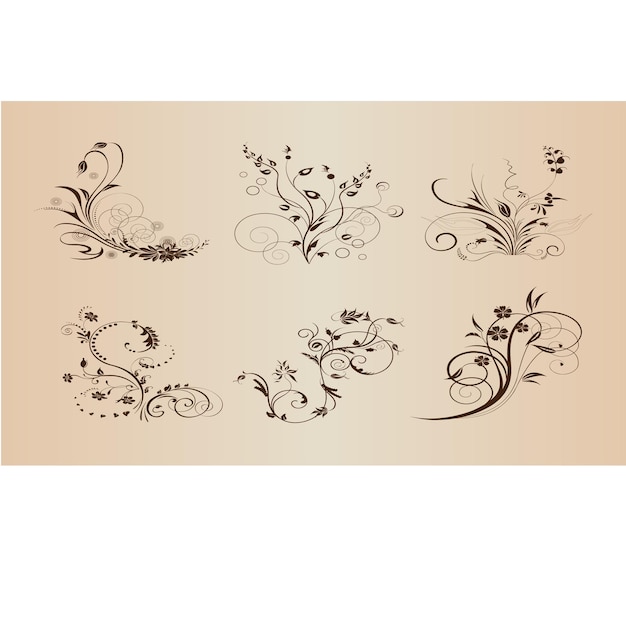 Vector a set of floral designs with the words 