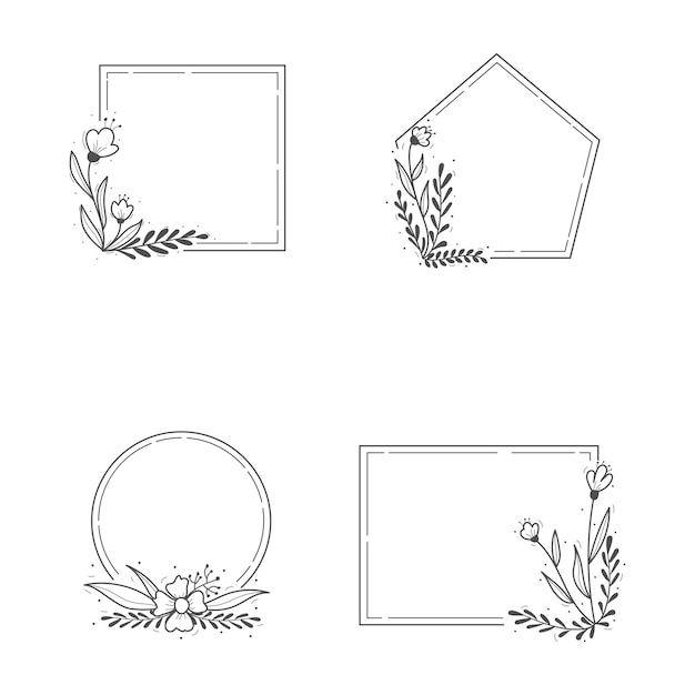 Vector set of floral frame template 2