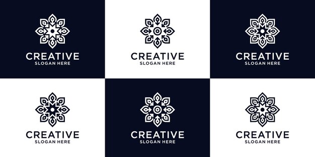 Набор цветочных украшений красоты дизайн логотипа реферат