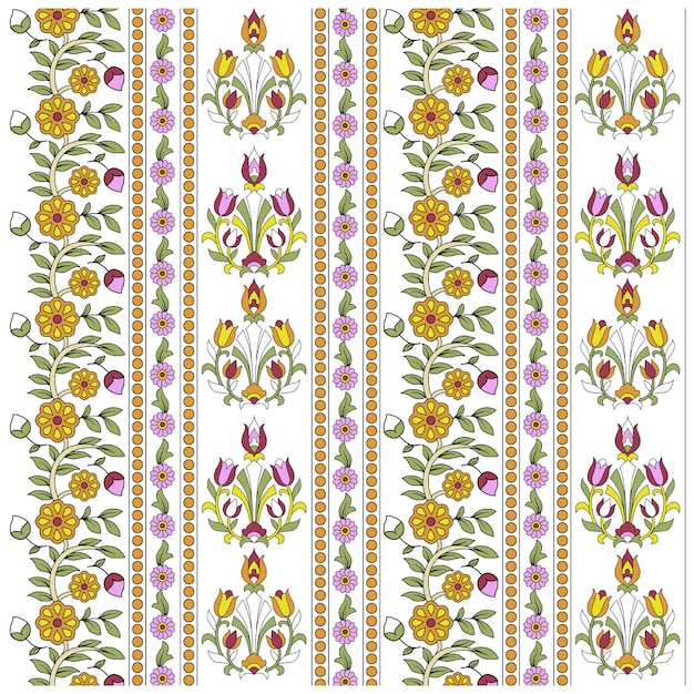 A set of floral patterns.