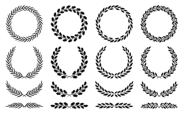 Set of floral wreaths and dividers Vector design elements