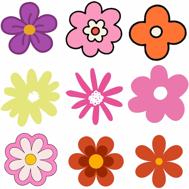 set flower illustration for decoration