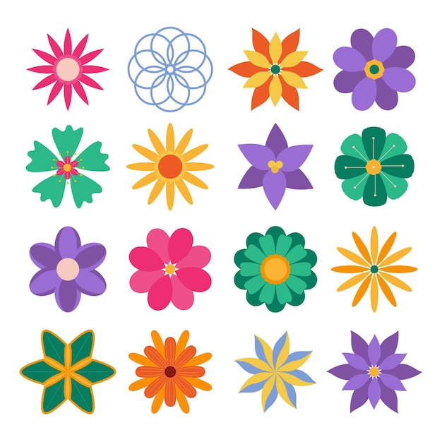 Premium Vector | Set of flower illustration