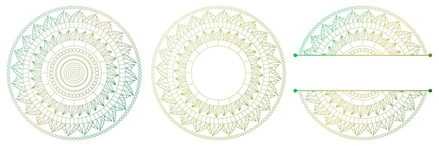 Набор цветочных мандал Декоративный орнамент в векторной иллюстрации этнического восточного стиля