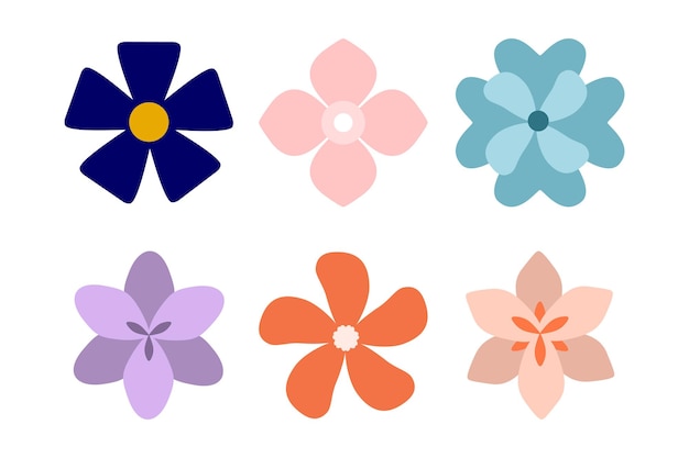 Vector set of flower shape vector