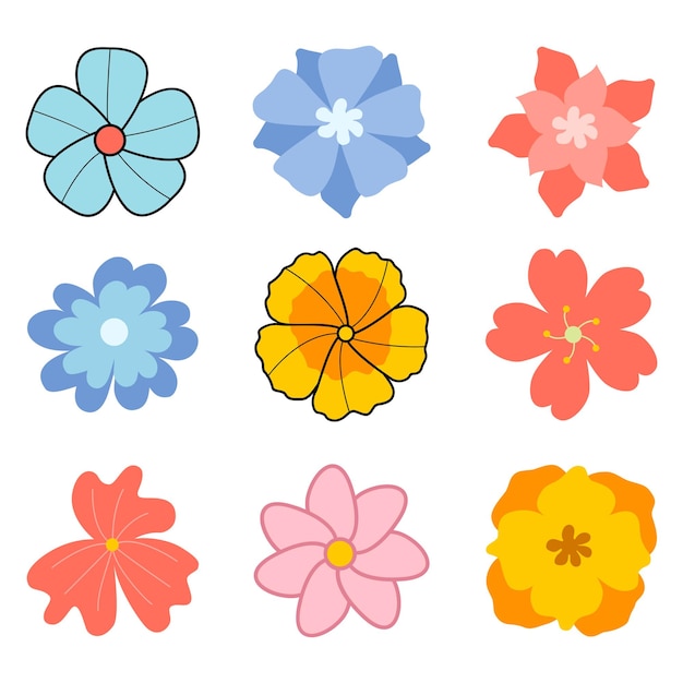 Set of flower shape