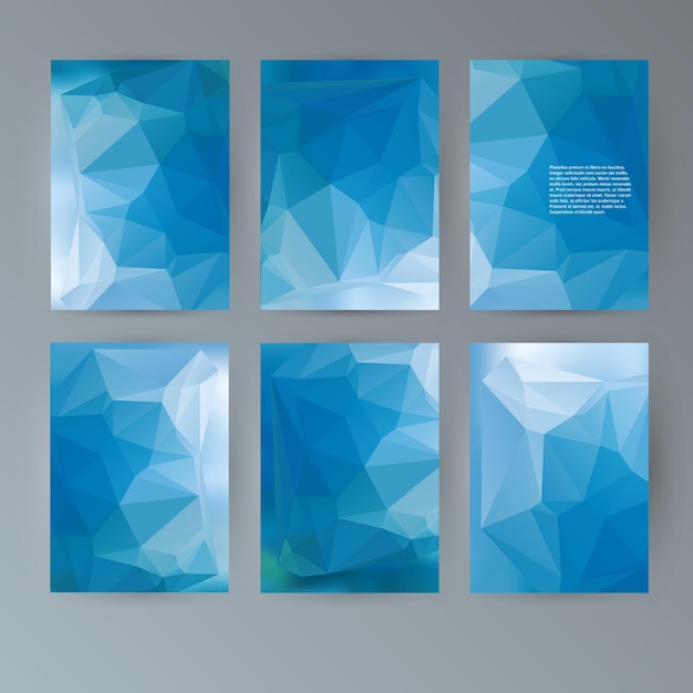 Set flyer background modern triangle design19