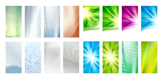 Set flyer cover achtergrond ontwerp element gloed licht effect08