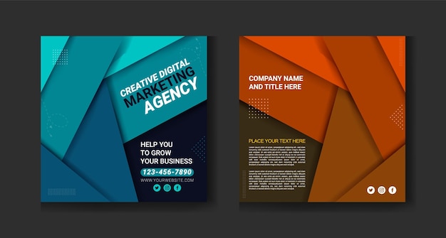 A set of flyers for a marketing agency