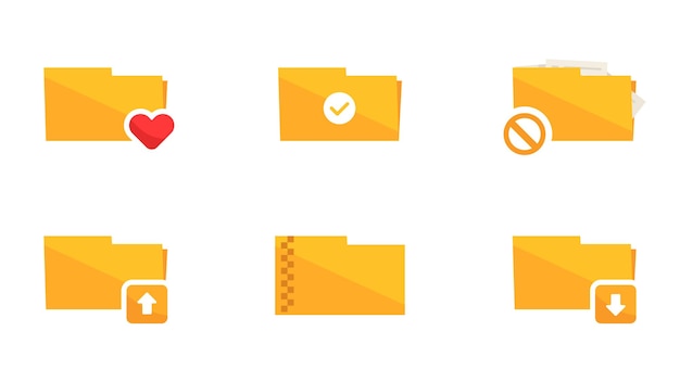 Set of folder icons vector illustration