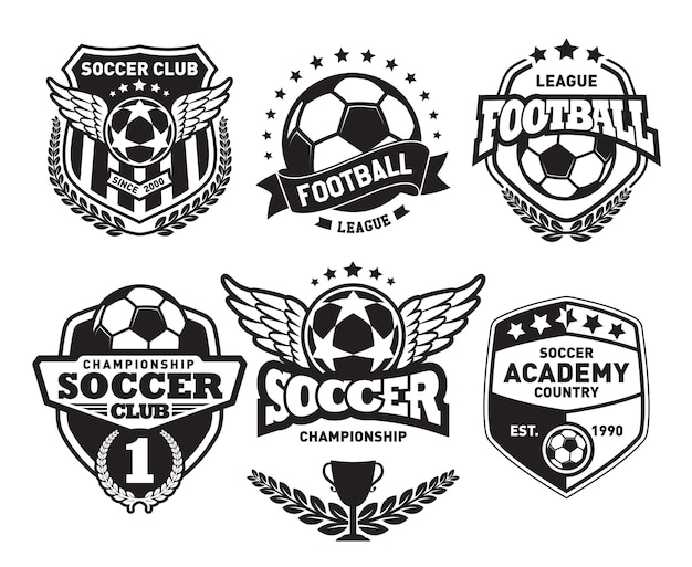 Set di modelli di progettazione logo di calcio