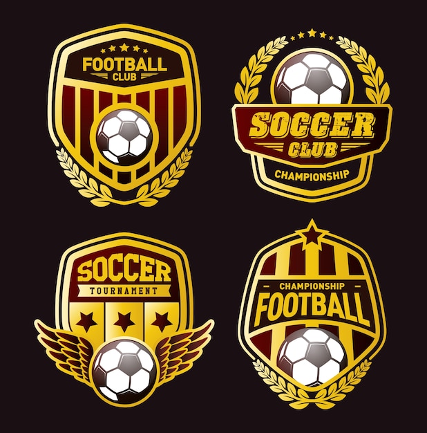 Vector set of football logo design templates