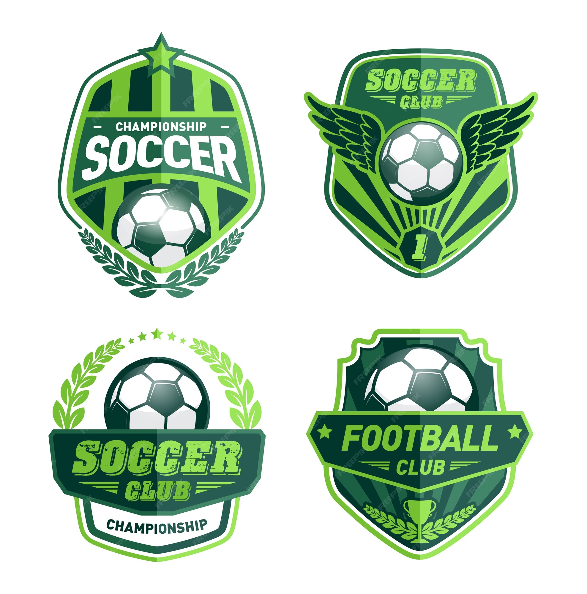 Premium Vector | Set of football logo design templates