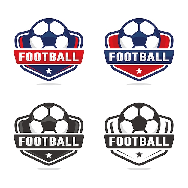set of football logo template