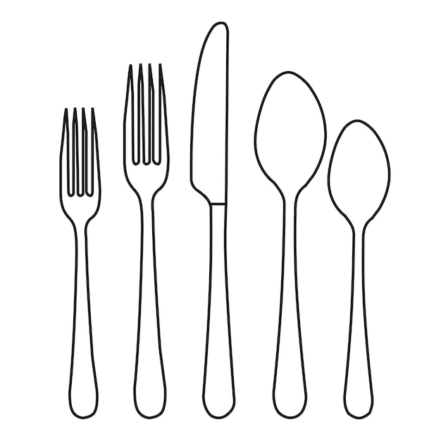 Set of fork spoon Hight realistic vector illustration on grey background Ready for your design