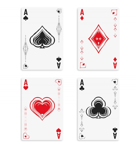 Set of four aces of a deck of cards