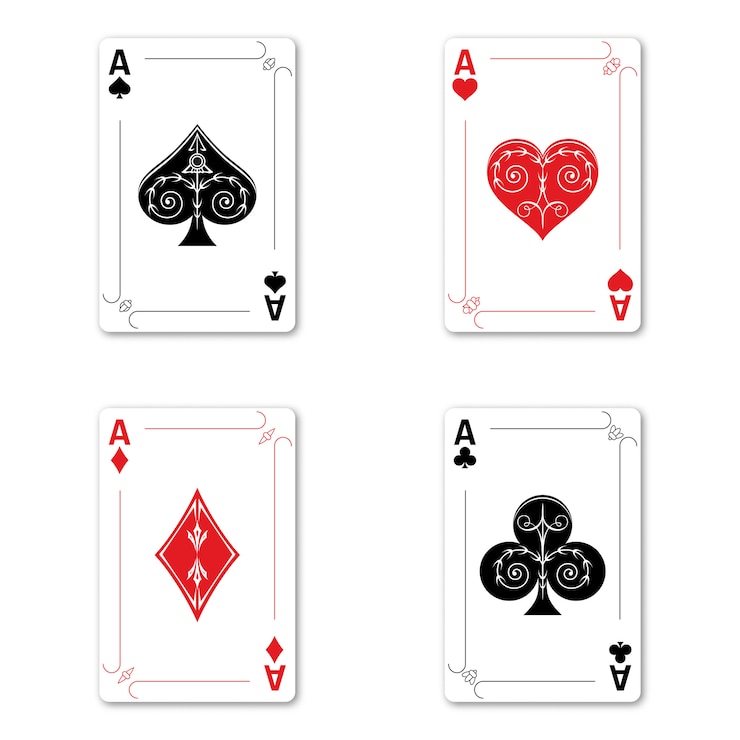 Vector set four aces deck of cards