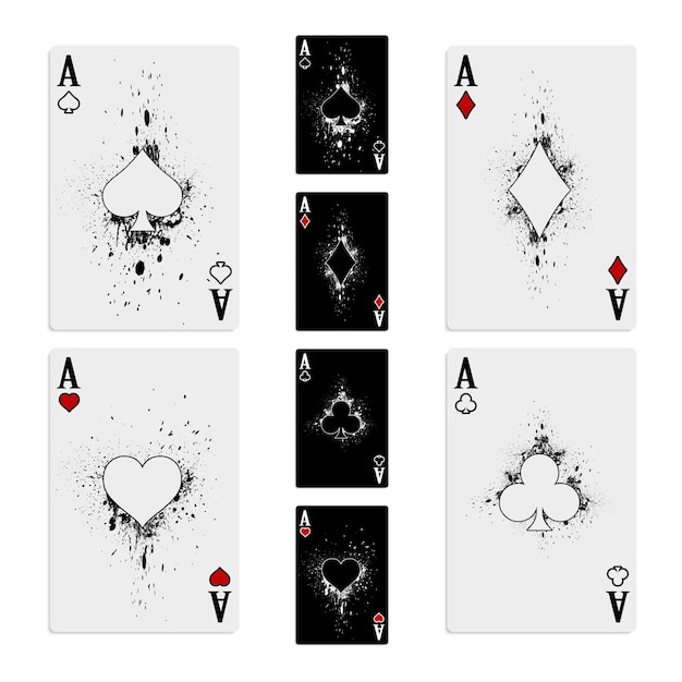 Vector set four aces deck of cards