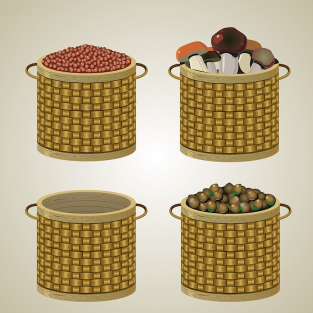 Set of four baskets.