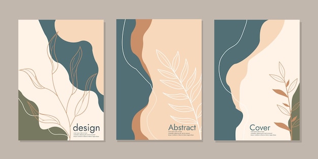 Vector a set of four brochures with the words design