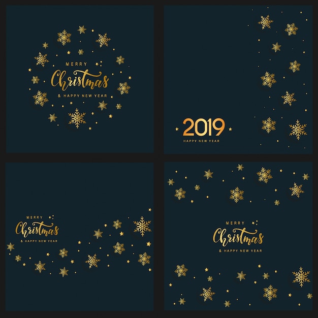 set of four christmas posters, greeting cards