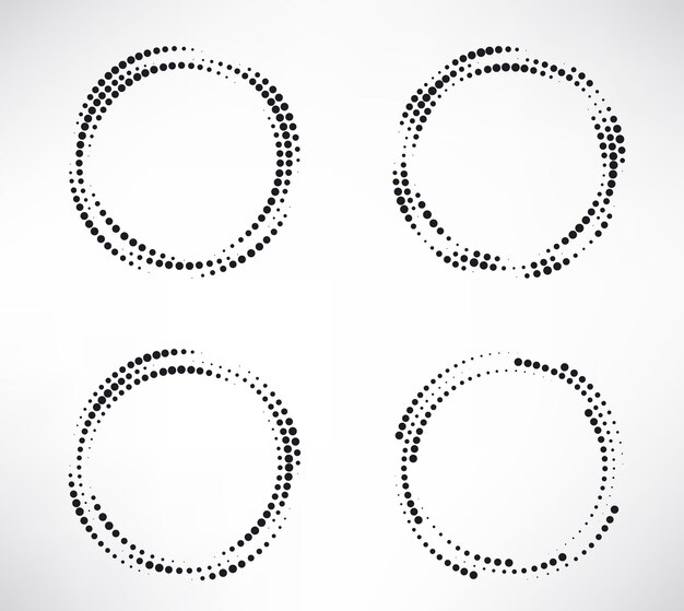 Vector a set of four circles with the words'circle'on the top.