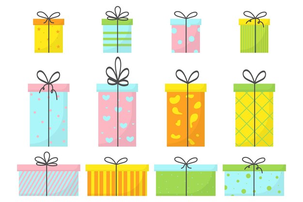 リボンとリボンが付いた4つのギフトのセットギフト用のボックスのセットホリデー用のギフトのセット