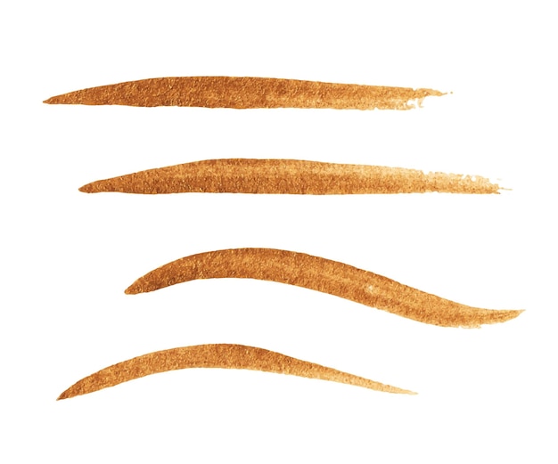 Set of four golden strokes