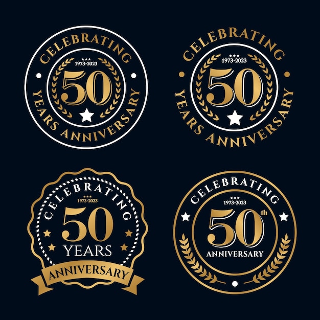 Набор из четырех логотипов к празднованию 50-летия