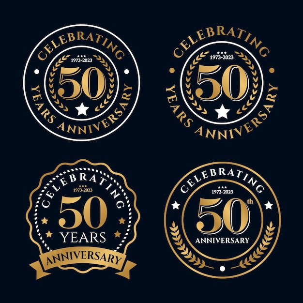 Vector a set of four logos for celebrating 50 years