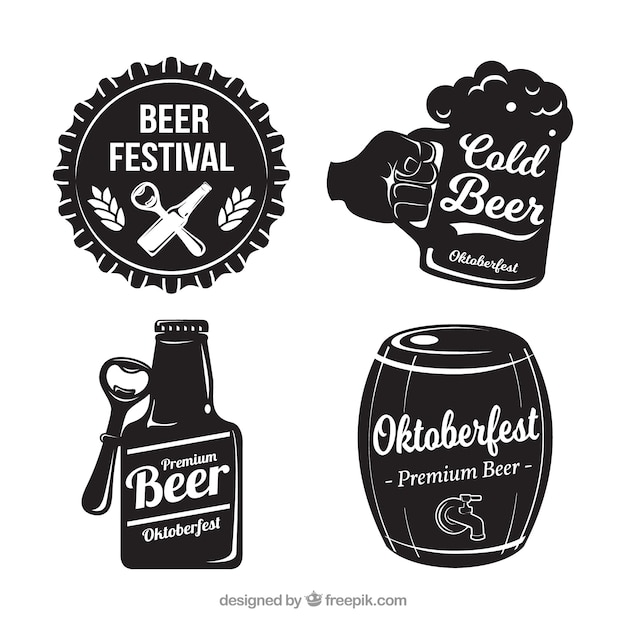 Set of four oktoberfest vintage stickers