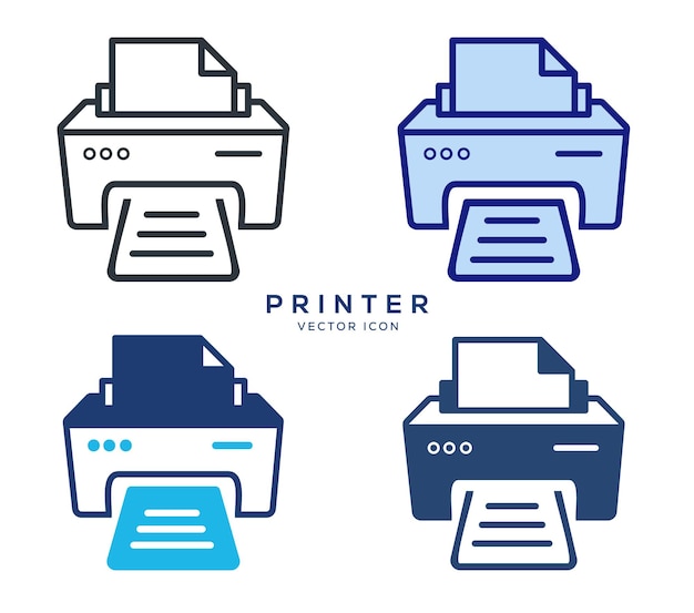 Vector a set of four printer icons