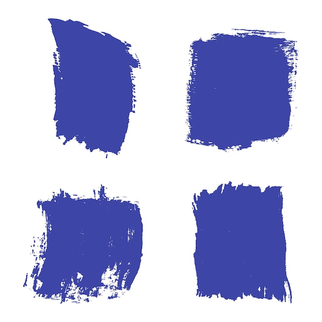 Premium Vector Set of four thick brush strokes