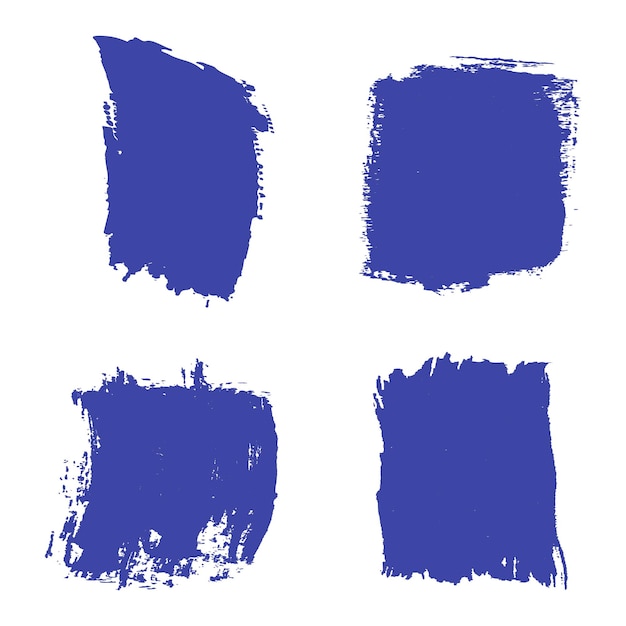 Set of four thick brush strokes