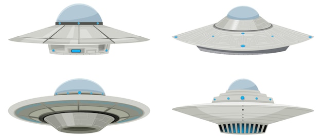 Set of Four UFO UAP Illustrations