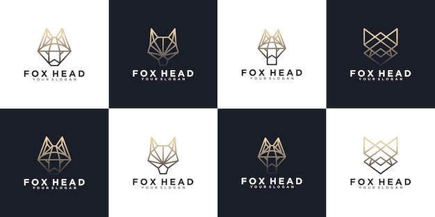 Set of fox head logo,logo reference for business