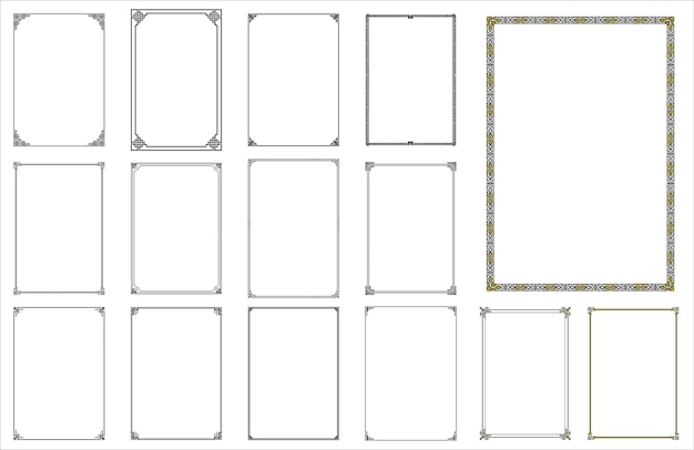 Set of frame design for certificate and greeting