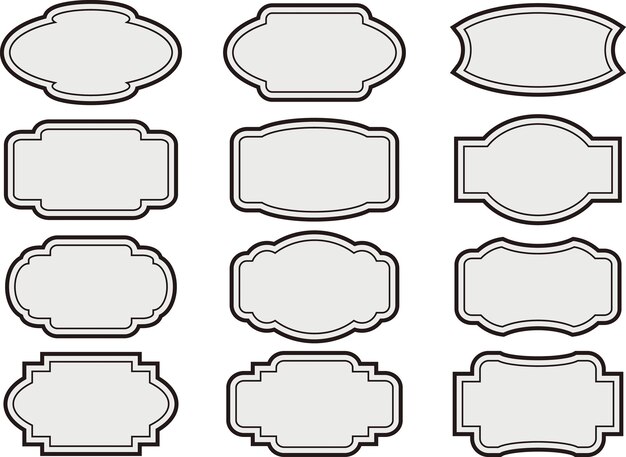 Vector set of frames of different shapes vector illustration