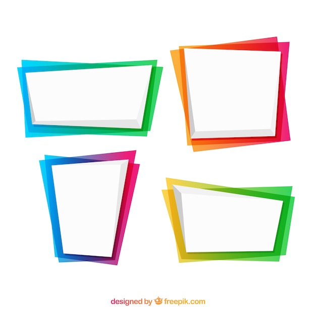 Set of frames in gradient colors