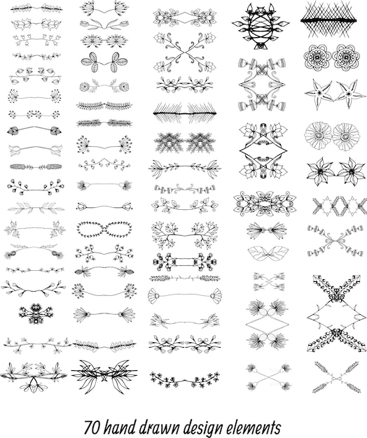 Set frames of randen. Vector designelementen.