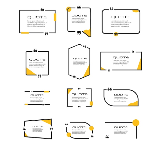Set di cornici per citazioni commento citazioni a bolle testo citazioni cornice per citazioni