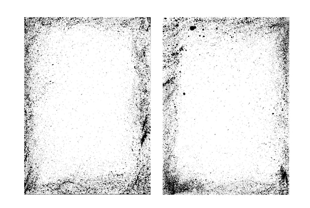 페인트 스플래터 텍스처가 있는 프레임 세트 먼지 먼지 노이즈 입자 곡물 가장자리의 오버레이