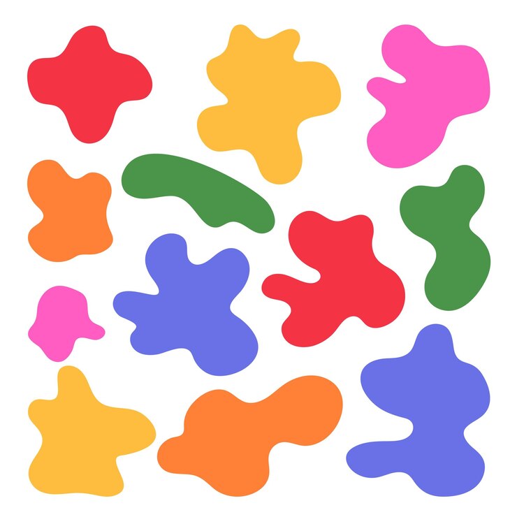 Vector set freeform of organic irregular shape vector illustration